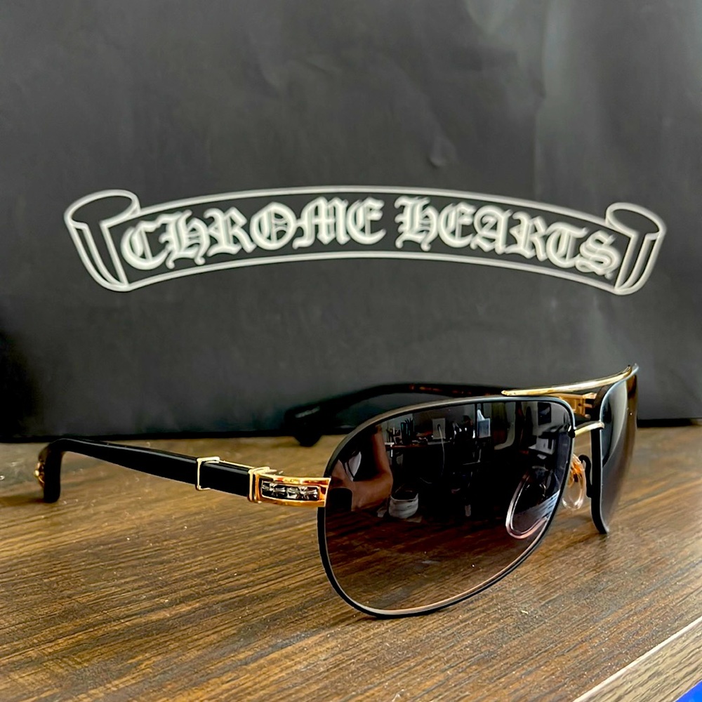 Chrome Heart “Grand Beast” Aviator Sunglasses - like new - gift bag included